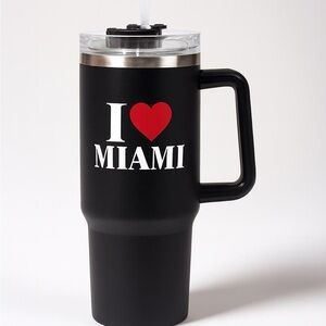 Black Miami Love Travel Mug